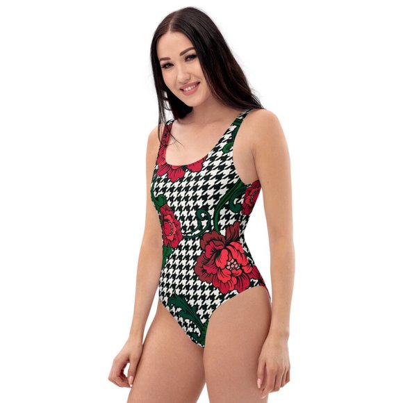 Flowery women's Over-all One Piece Swimsuit (Customizable) - Picture 1 of 6